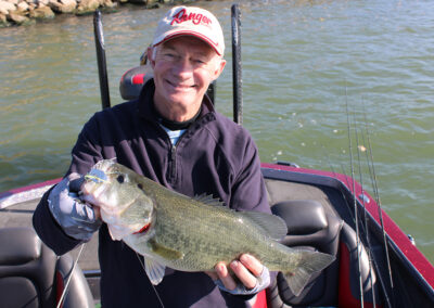 Rich Carter with one of the dozens of bass he caught on the jackhammer chatterbait.